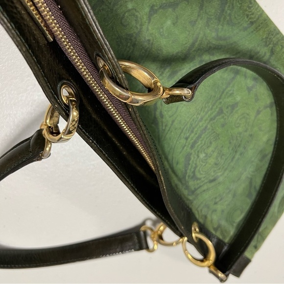 Etro Green Paisley Shoulder Bag - Picture 9 of 16